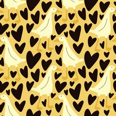 Animals seamless geese pattern for fabrics and packaging and gifts and cards and kids and wrapping paper