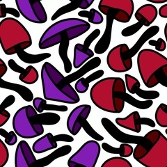Seamless Halloween mushrooms pattern for fabrics and textiles and packaging and gifts and cards and linens and kids