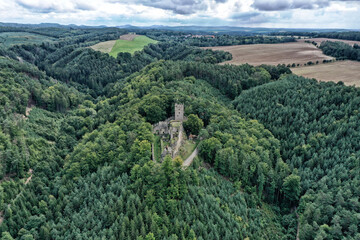Old castle ruins Helfenburk hidden in the forests