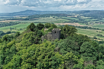 Ruins of old castle on hill top