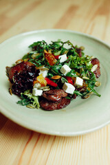 delicious appetizing food on plates