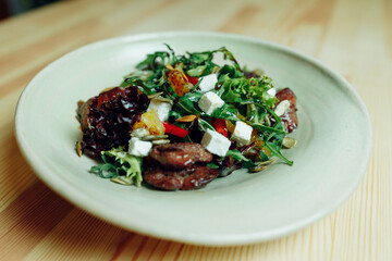 delicious appetizing food on plates