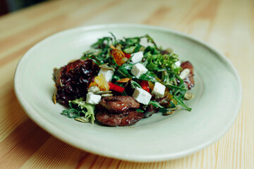 delicious appetizing food on plates