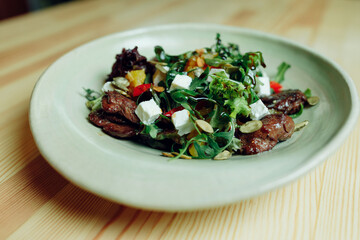 delicious appetizing food on plates