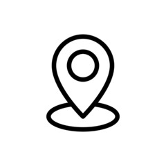 Set of black vector icons, isolated against white background. Flat illustration on a theme location