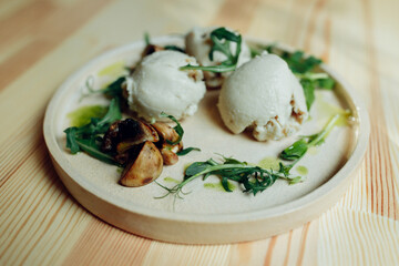 delicious appetizing food on plates