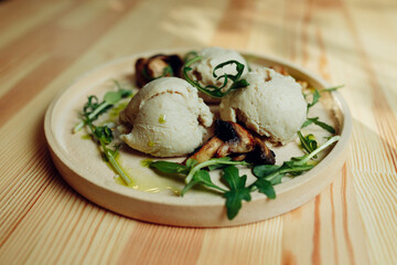 delicious appetizing food on plates