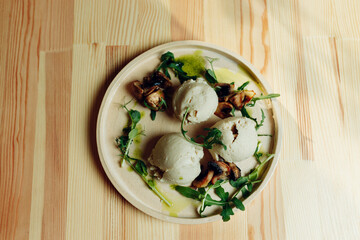 delicious appetizing food on plates
