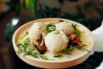 delicious appetizing food on plates