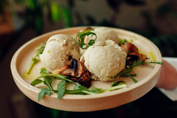 delicious appetizing food on plates