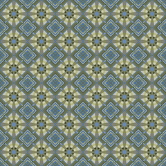 Seamless, Vector Image of Squares and Circles in Olive Tones. Can Be Used in Design and Textiles