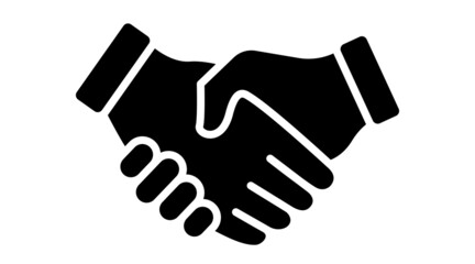 Partnership symbol. Handshake line icon isolated on white background. - obrazy, fototapety, plakaty
