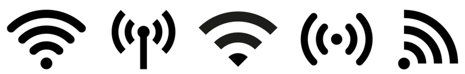 WI-FI and wireless icon. Wi-fi signal collection. Remote internet access collection. Internet Connection symbol. - obrazy, fototapety, plakaty