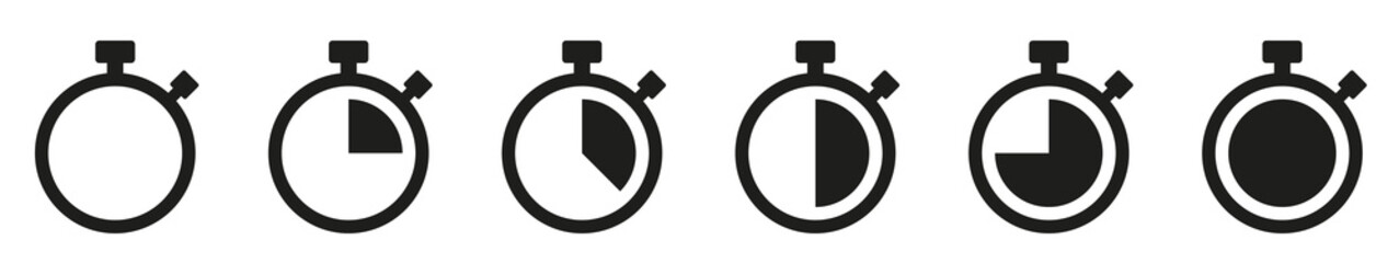 Set of Timer icons. Timer and stopwatch icons. Countdown timer collection. Clock arrow. - obrazy, fototapety, plakaty
