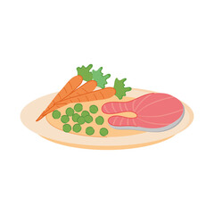 fish and vegetables plate