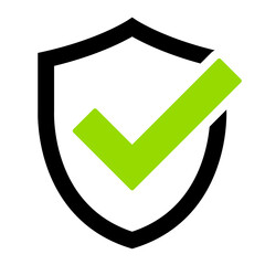 Shield with check mark icon. Shield check mark logo. Protection approve sign.Strong protection tick shield. Tick mark approved.