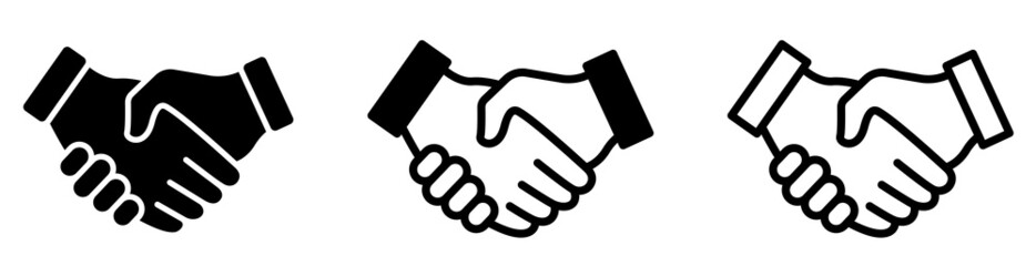 Partnership symbol. Handshake line icon isolated on white background.
