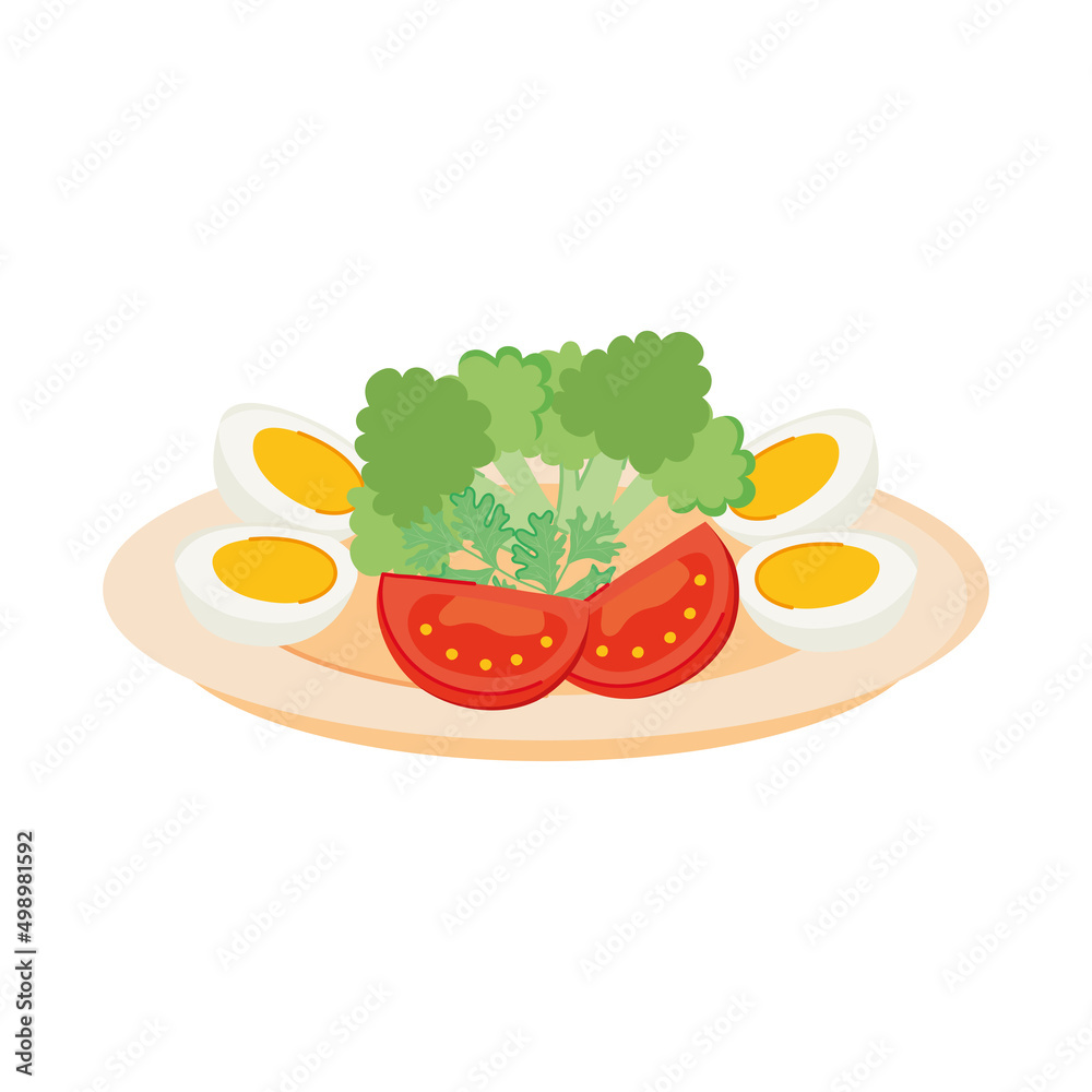 Wall mural eggs salad icon