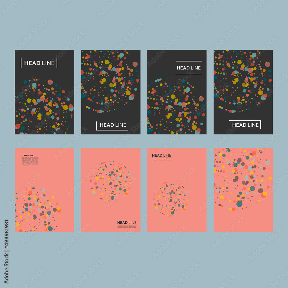 Poster Circles design elements. Modern brochure background. Graphic simple shapes design for annual report, presentation, technology manual. Vector frame with cover templates
