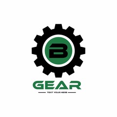 Letter B gear vector template logo. This Design is suitable for technology, industrial or automotive