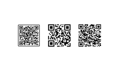QR Scan codes for smartphone scanning. Digital payment QR scan code illustration vector symbol icon.