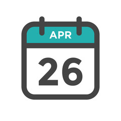 April 26 Calendar Day or Calender Date for Deadline or Appointment