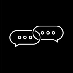 Naklejka premium Discussion icon logo isolated on dark background