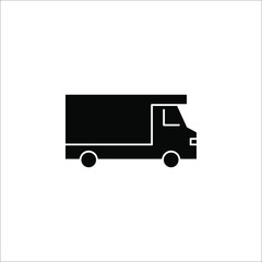 Fast shipping delivery truck flat vector icon for apps and websites on white backgroud
