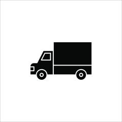 Fast shipping delivery truck flat vector icon for apps and websites on white backgroud
