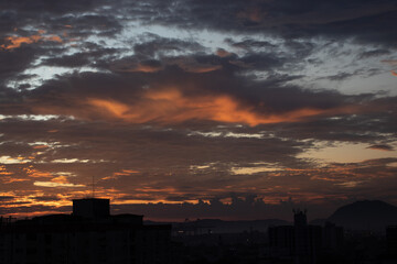 Fototapeta premium Twilight sky with dark clouds