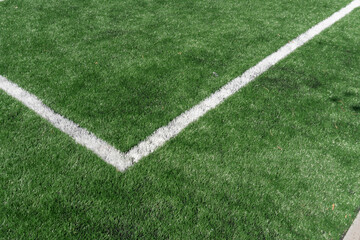 Obraz premium Marking on a modern stadium with artificial turf. School stadium.