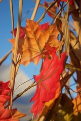 Obraz premium red autumn leaves