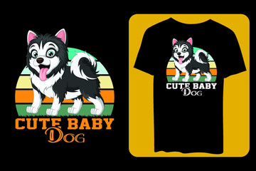 dog and cat, quit baby dog, tshirt design