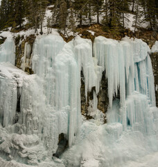 Fototapeta na wymiar Johnston Canyon in winter - Banff national Park