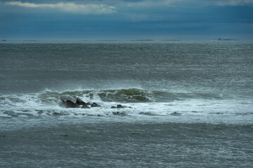 incoming tide on Holy Island, Northumberland, UK