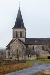 Fototapeta na wymiar Catholic church Eglise Saint Medard in Verteuil sur Charente, France