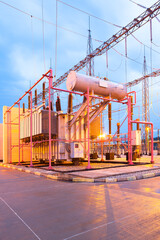 Power Transformer in High Voltage Electrical Outdoor Substation