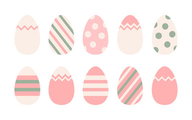 Easter eggs, vector elements in pastel colors