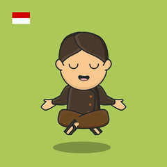 pancasila day independence day august flag cartoon indonesia kartini garuda silhouette avatar flat