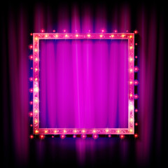 Square neon frame