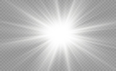 Set of explosion star, glare, sparkle, sun flare.