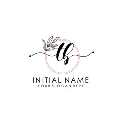 TB Luxury initial handwriting logo with flower template, logo for beauty, fashion, wedding, photography