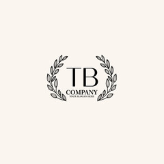 TB Beauty vector initial logo art  handwriting logo of initial signature, wedding, fashion, jewelry, boutique, floral