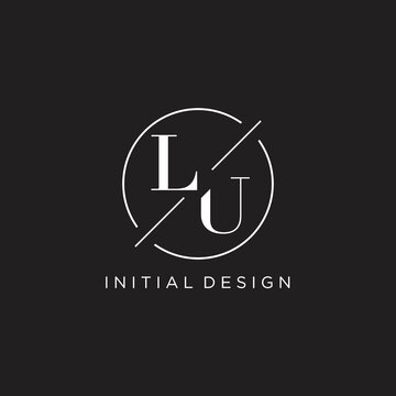 Letter LU logo with simple circle line. Creative look monogram logo design