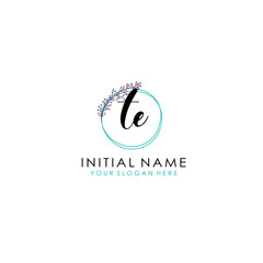 TE Initial letter handwriting and signature logo. Beauty vector initial logo .Fashion  boutique  floral and botanical