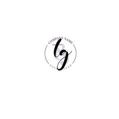 TG Initial letter handwriting and signature logo. Beauty vector initial logo .Fashion  boutique  floral and botanical