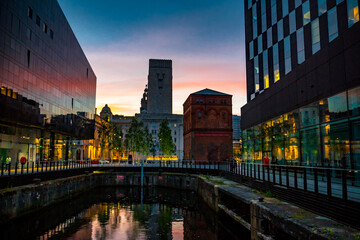 Liverpool Hafen bei Nacht