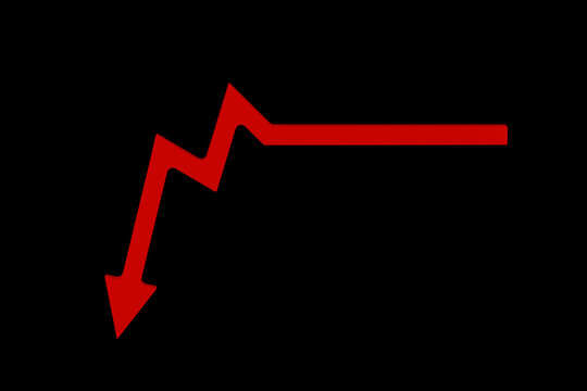 Inflation, rising inflation black isolate. Rising prices. Yellow and green arrows intertwined on the chart pointing up, black background. Growth concept