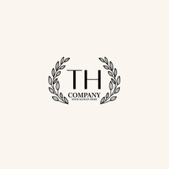 TH Beauty vector initial logo art  handwriting logo of initial signature, wedding, fashion, jewelry, boutique, floral