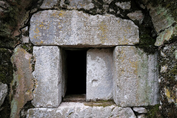 Ancient greek tomb with inscription. Olympos, Turkey.